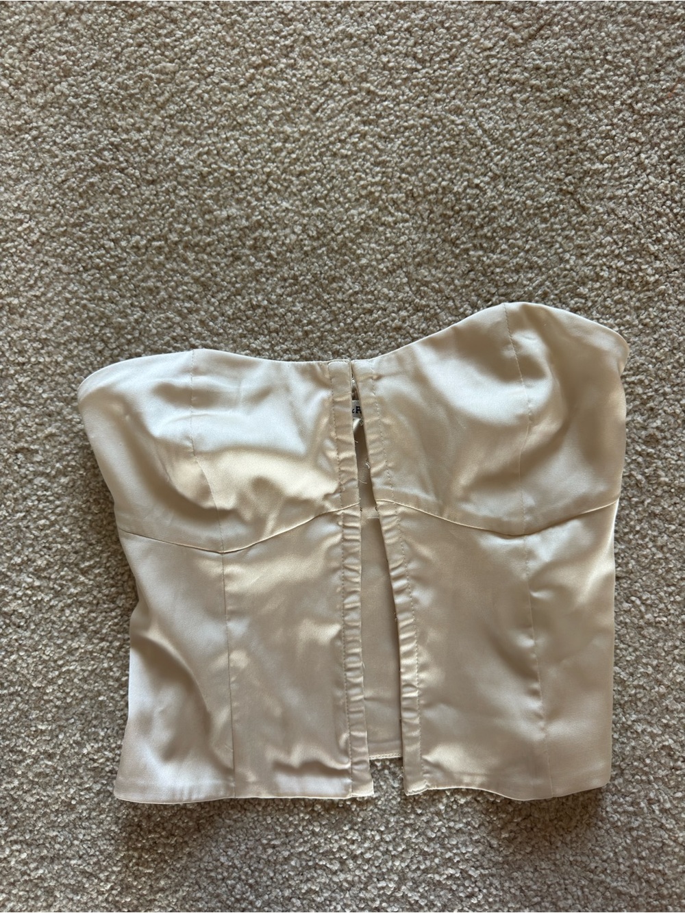 Abercrombie & Fitch Cream Strapless Satin Corset Top